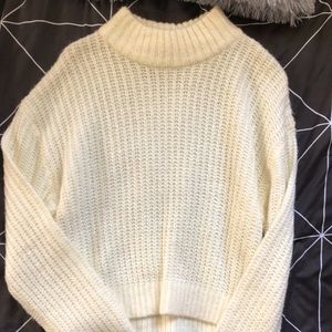 H&M Cream Fuzzy Sweatshirt